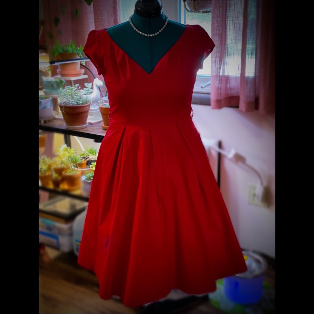 Red Lindy Bop dress, M (UK 12)